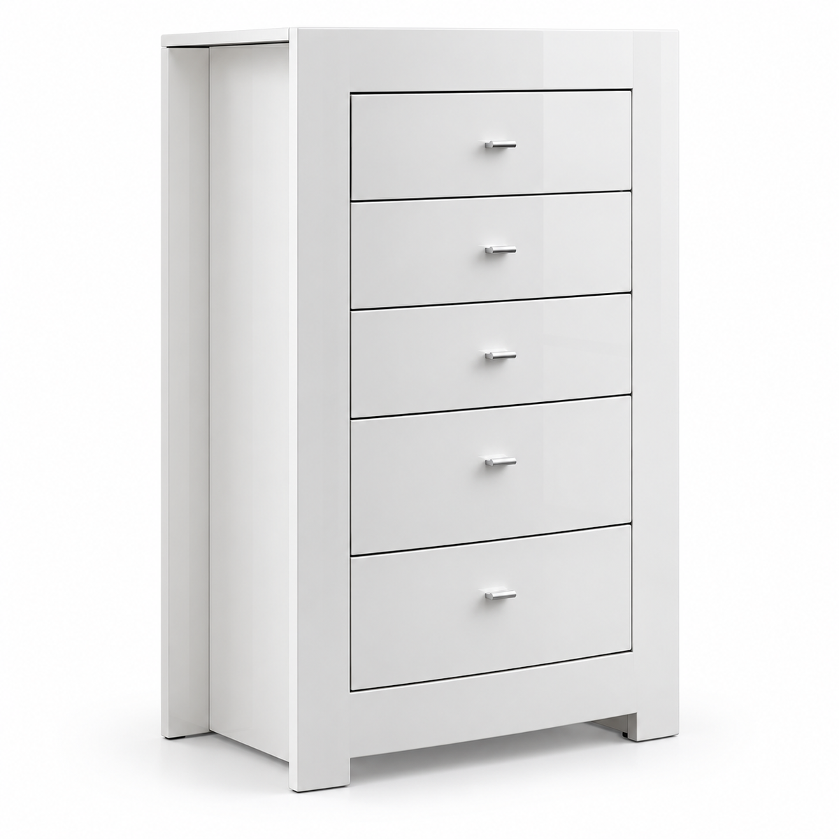 Barcelona Collection High-Gloss White LED Hydraulic Storage Bedroom Set with USB Charging