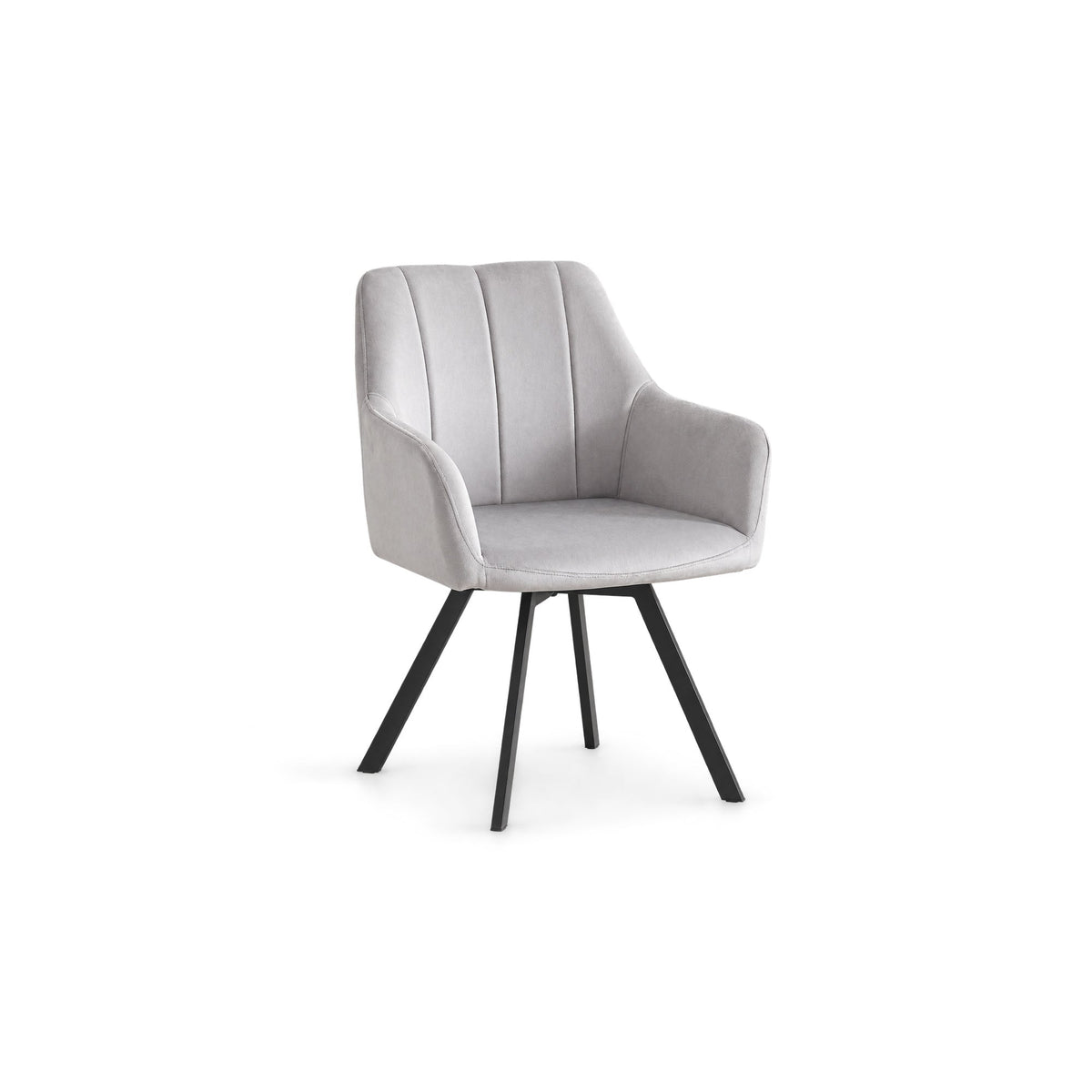 Light Grey Velvet Swivel Dining Chairs – Set of 2 – single dining chair