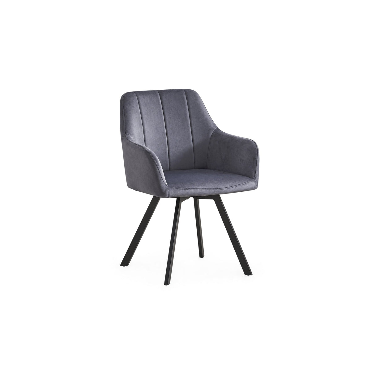 Dark Grey Velvet Swivel Dining Chairs – Set of 2 – single dining chair