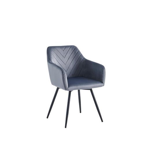 Dark Grey Velvet Armchairs Dining Chairs – Set of 2 – single dining chair