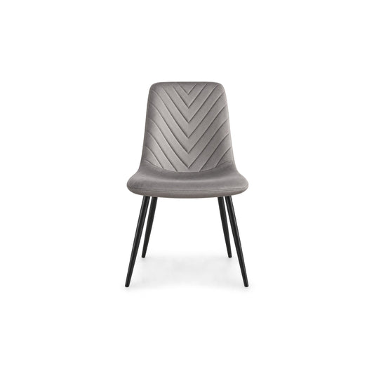 Grey Velvet Dining Chairs – Set of 6 – single dining chair
