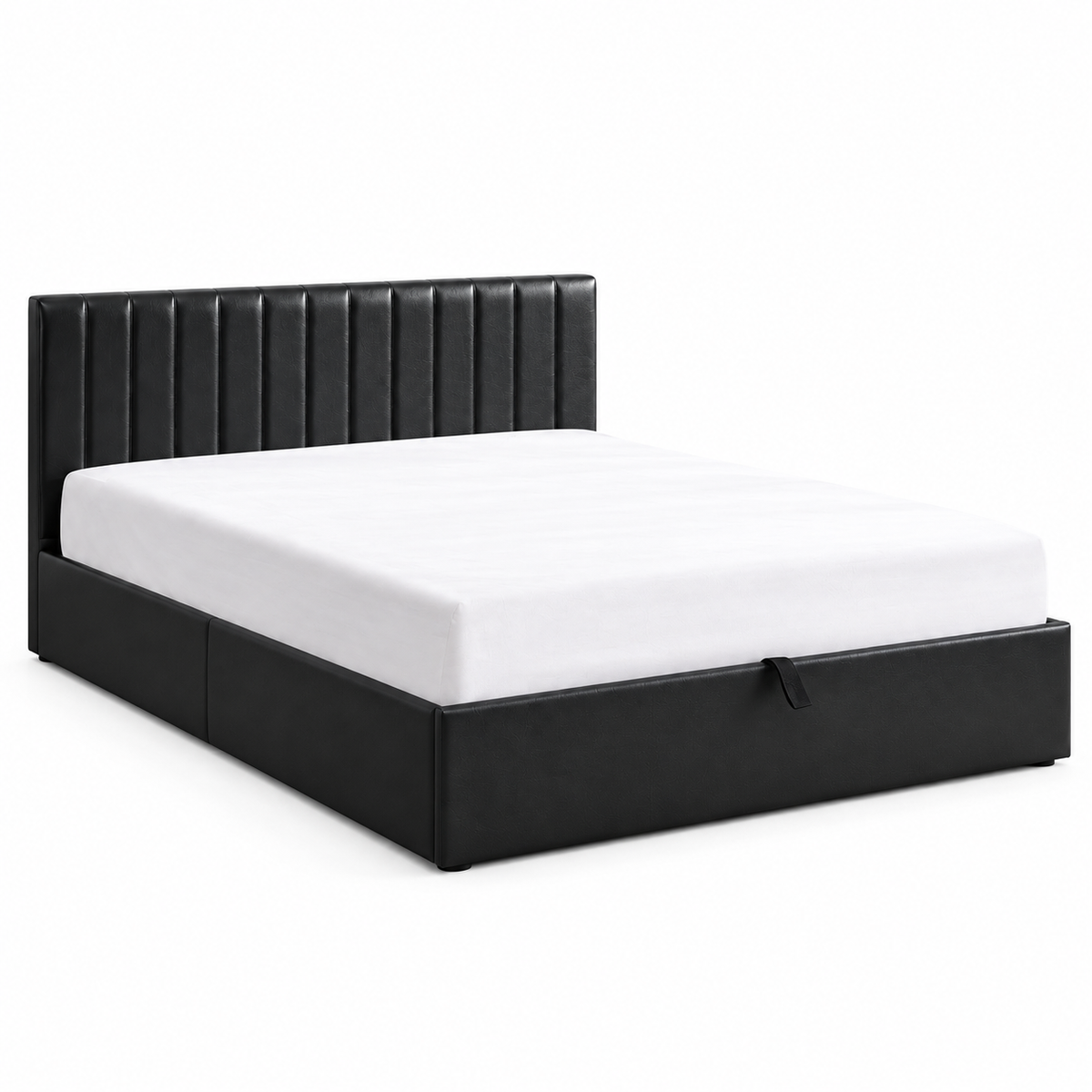 Black PU Hydraulic Storage Bed Frame — clean product view