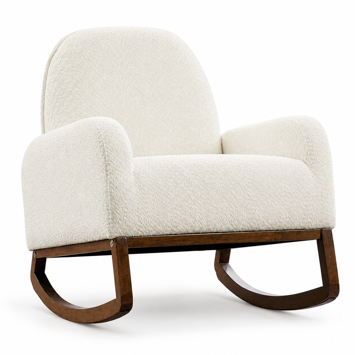 Beige Boucle Rocking Chair — Beige, clean white background product image