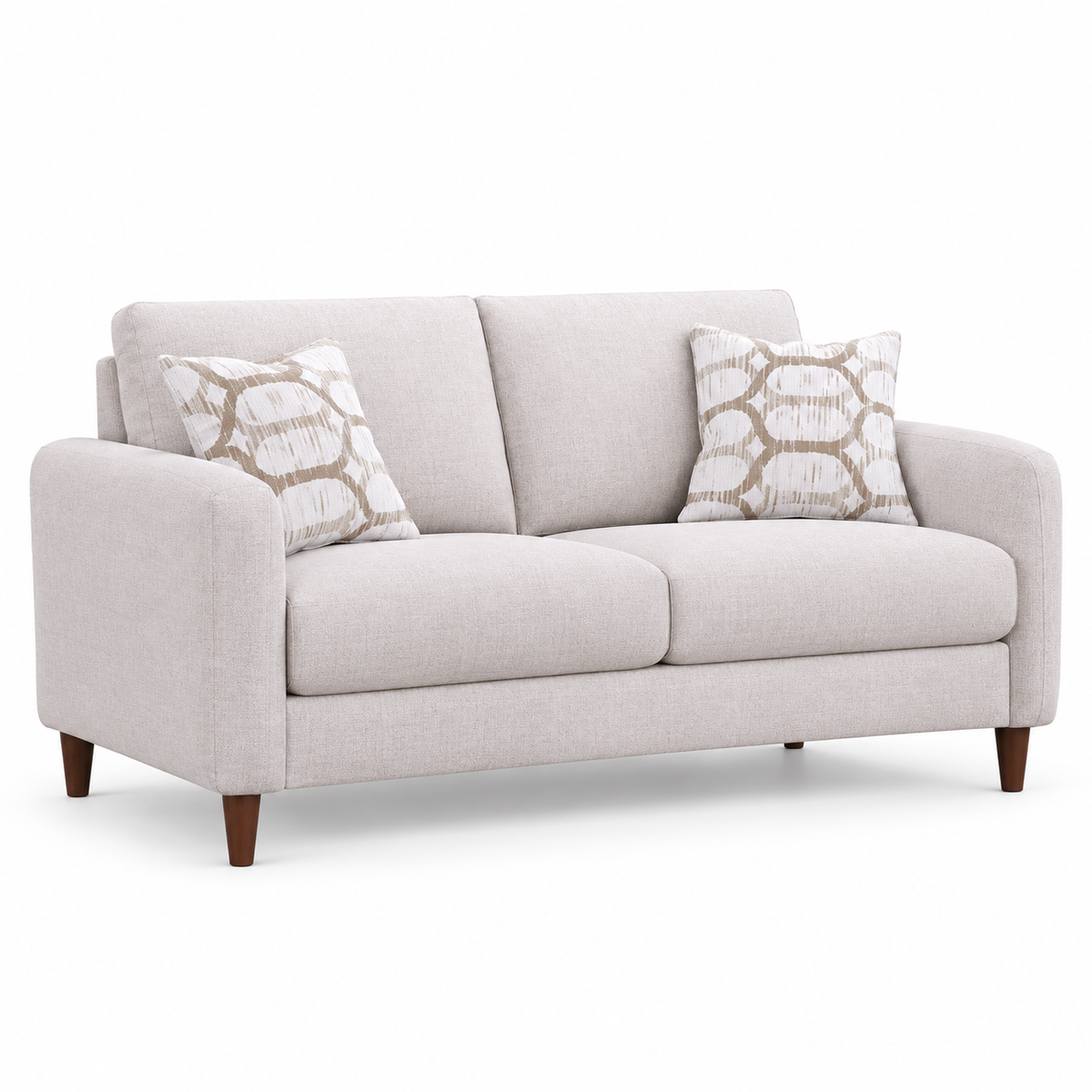 Light Beige Linen-Look Performance Fabric 3-Seater Sofa – IF-8020-S clean sofa on white background