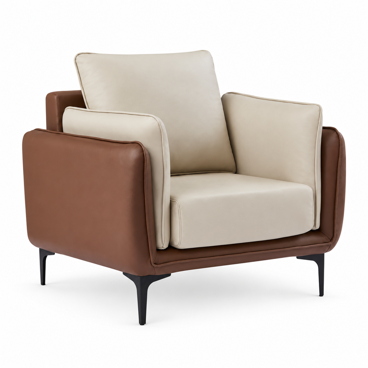 Cream & Mocha Two-Tone Performance Fabric Chair — Cream & Mocha, clean white background product image