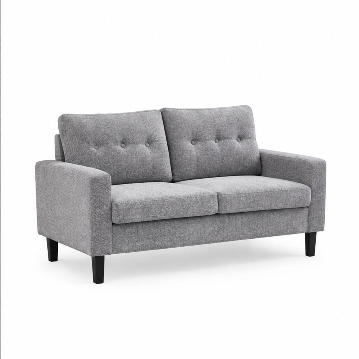 Modern Button-Tufted Woven Fabric Loveseat — loveseat clean product