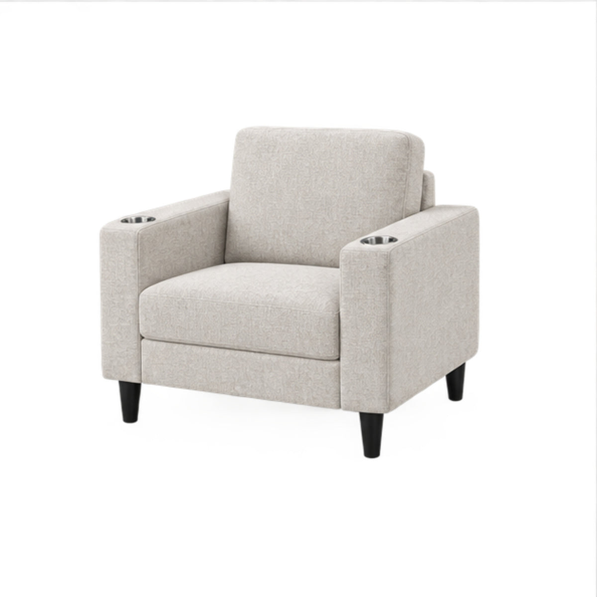 Contemporary Soft-Touch Fabric Chair with Cup Holders — chair clean product