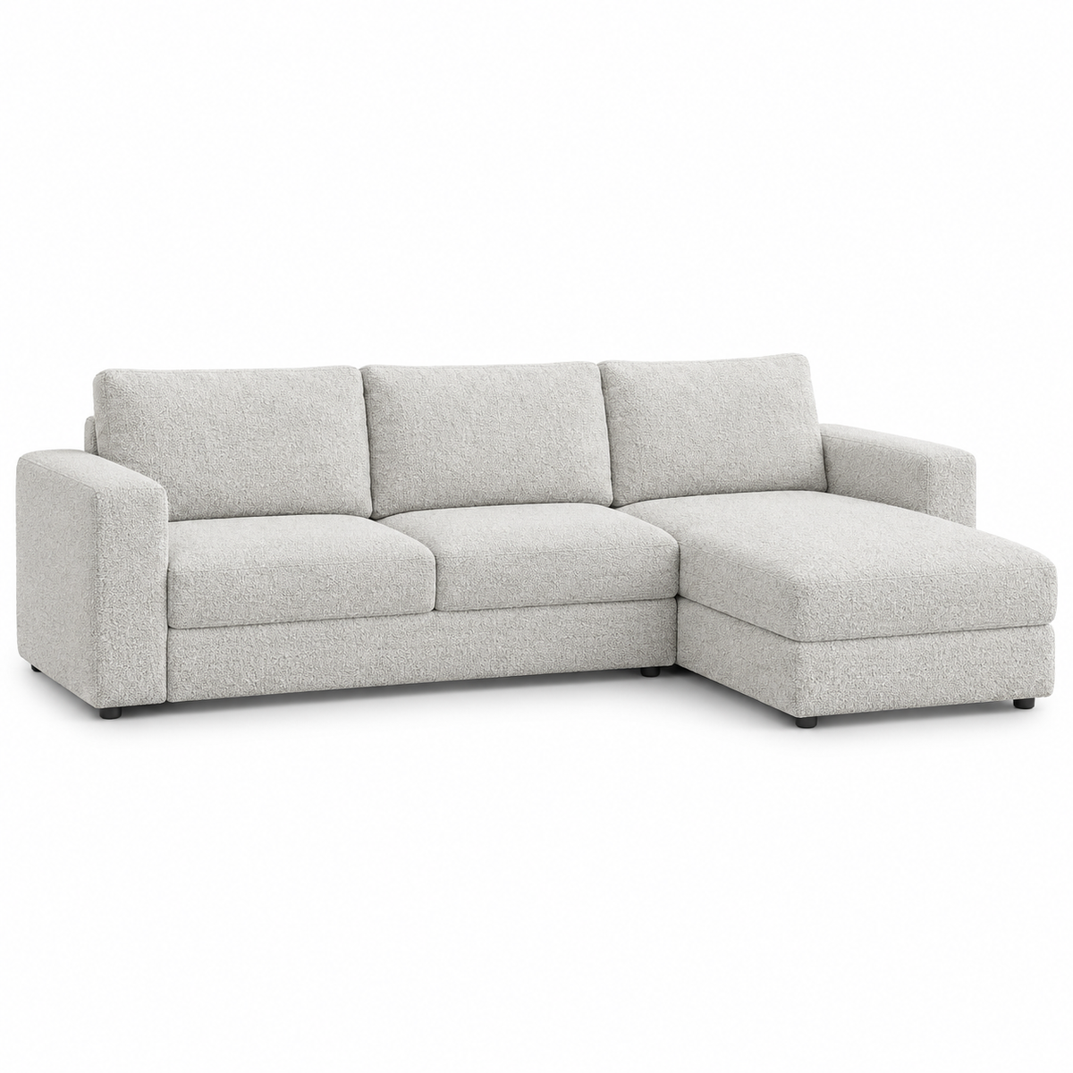 Grey Bouclé Left-Facing Sleeper Sectional Sofa Bed with Storage — IF-9023 IFDC feature or fabric detail