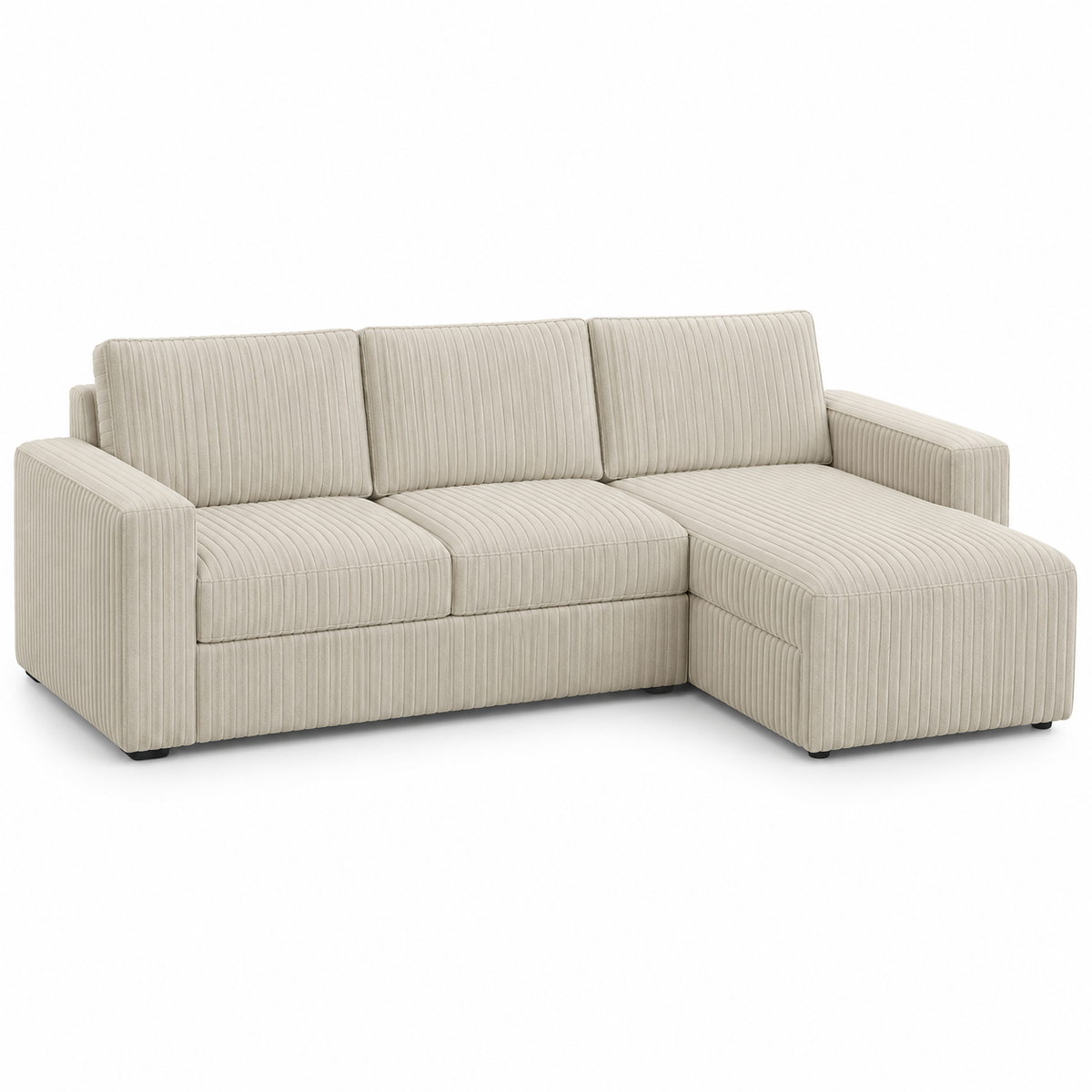 Black or Grey Corduroy Reversible Sleeper Sectional Sofa Bed with Storage Chaise — IF-9026 IFDC feature or fabric detail