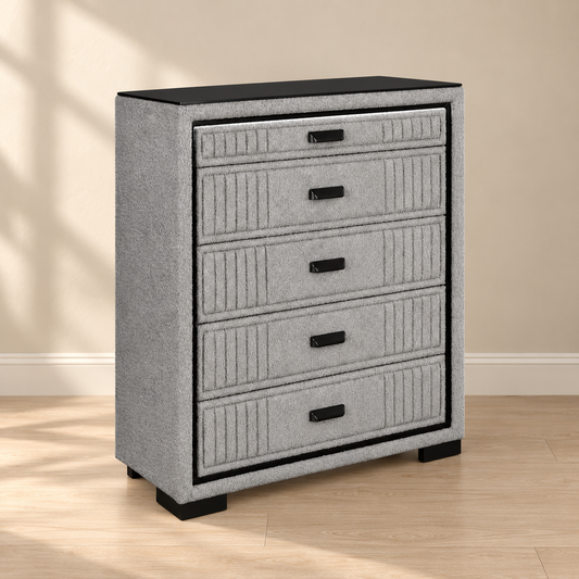 Isabella Grey LED 5-Drawer Bedroom Chest