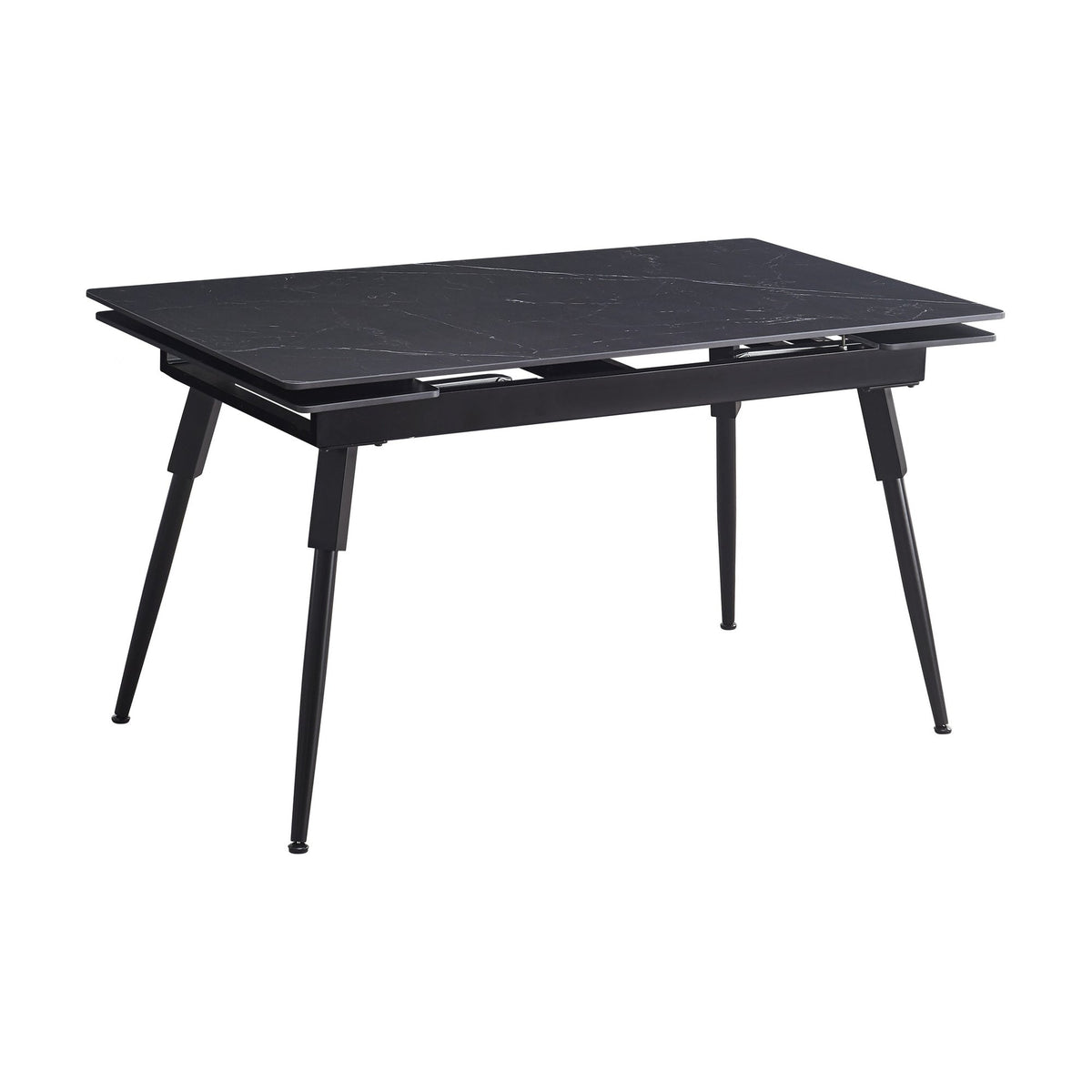Modern Extendable Black Marble-Look Sintered Stone Dining Table – dining table