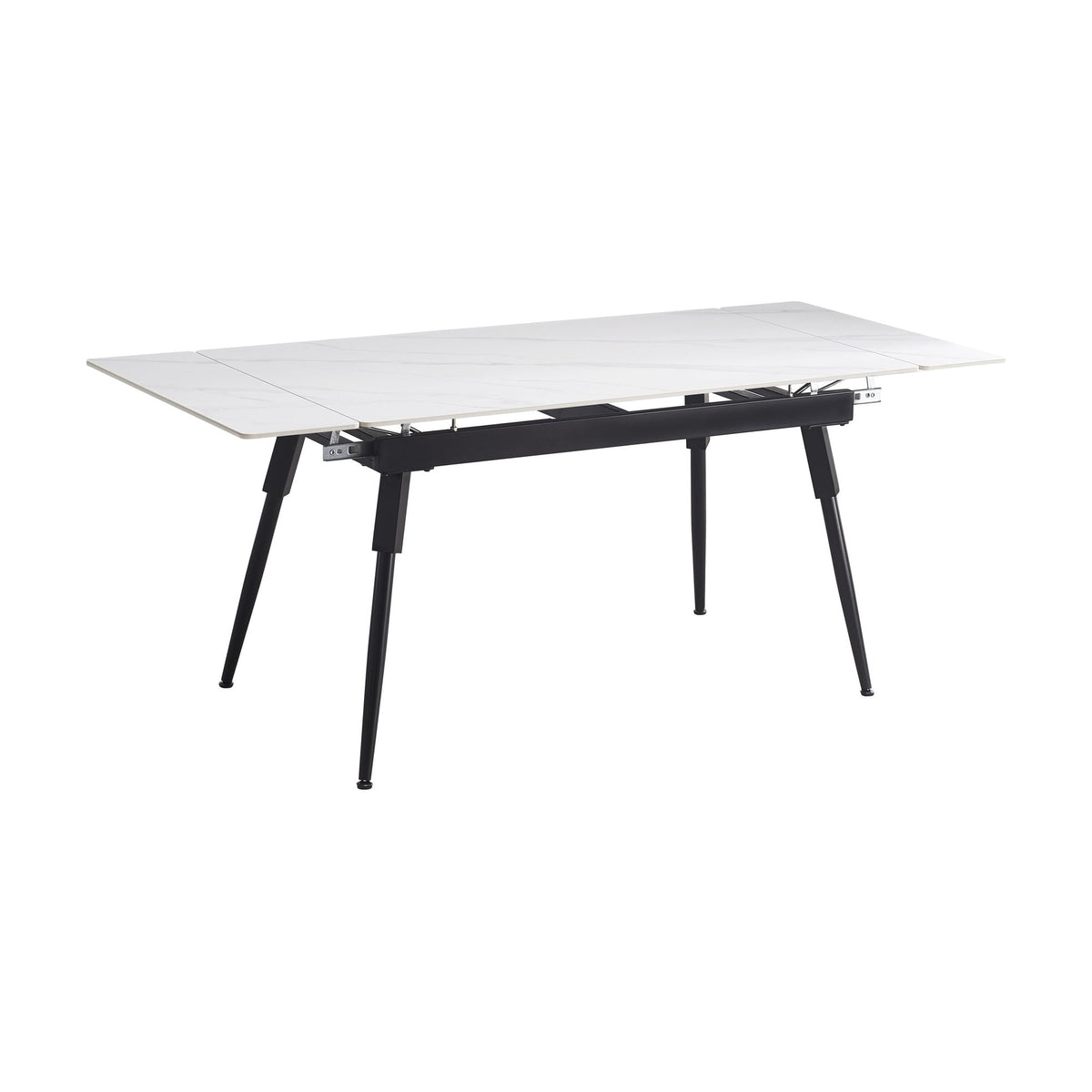 Modern Extendable White Marble-Look Sintered Stone Dining Table – dining table