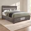Seville 'Harper' Weathered Grey Storage Platform Bed Frame — lifestyle view, bed only