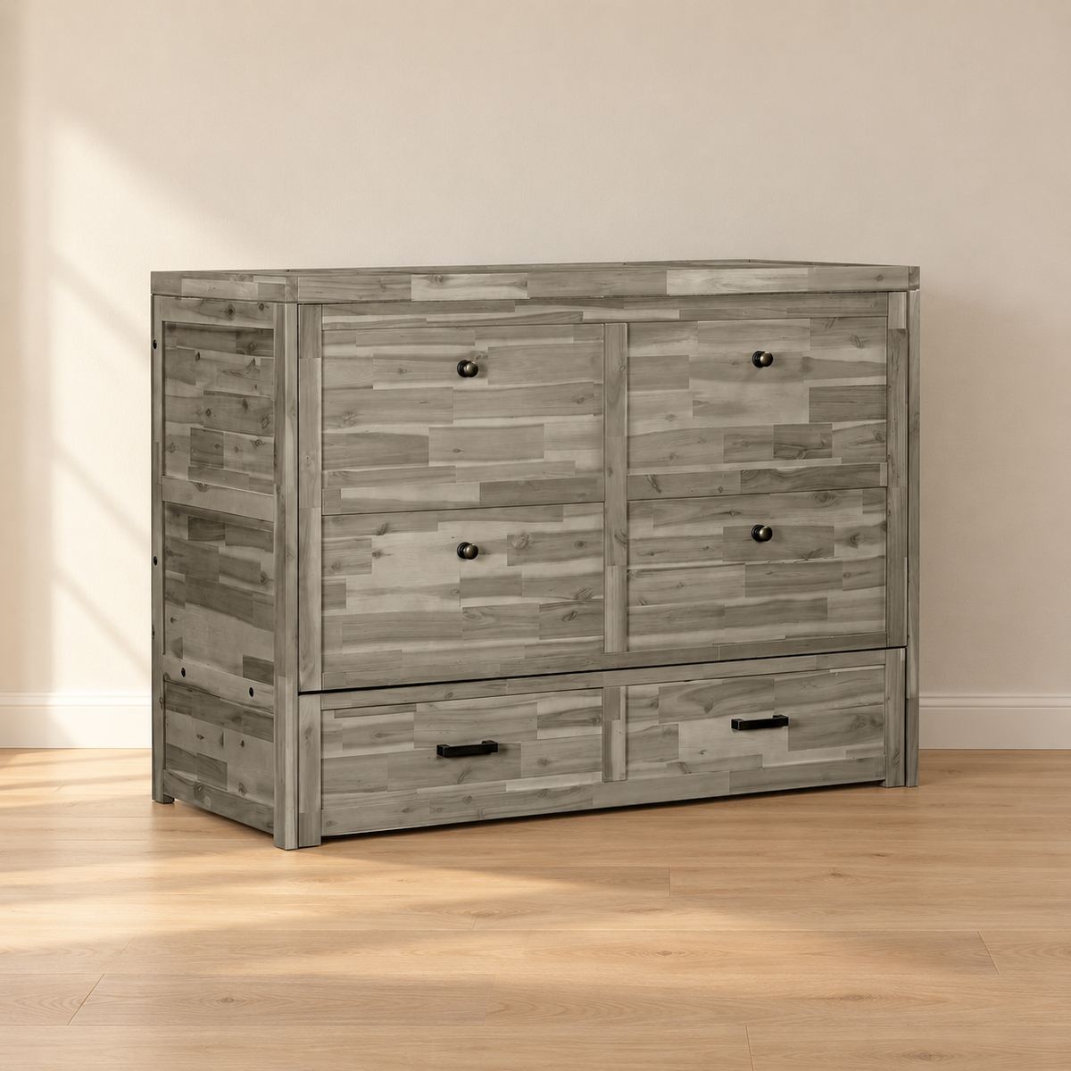 Stow Full Murphy Cabinet Bed with Gel Memory Foam Mattress