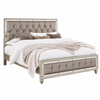 Riley 'Luna' Silver Mirrored Tufted Bed Frame — clean product view