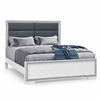 Andros Collection Glossy White & Silver LED Upholstered Bed Frame — clean product view