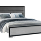 Amelia Collection Silver & Black LED Bedroom Set with Upholstered Headboard
