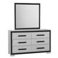 Amelia Collection Silver & Black LED Bedroom Set with Upholstered Headboard