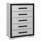Amelia Collection Silver & Black 5-Drawer Bedroom Chest