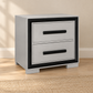 Amelia Collection Silver & Black Nightstand
