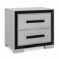 Amelia Collection Silver & Black Nightstand