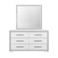 Andros Collection Glossy White & Silver LED Bedroom Set with Upholstered Headboard