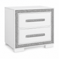 Andros Collection Glossy White & Silver Nightstand