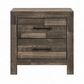 Athens Collection Driftwood Brown Farmhouse 2-Drawer Nightstand