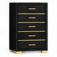Chloe Black Velvet & Gold Platform Bedroom Set
