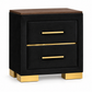 Chloe Black Velvet & Gold Platform Bedroom Set