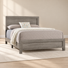 Olivia Collection Taupe Transitional Bed Frame with Picture-Frame Detailing — lifestyle view, bed only