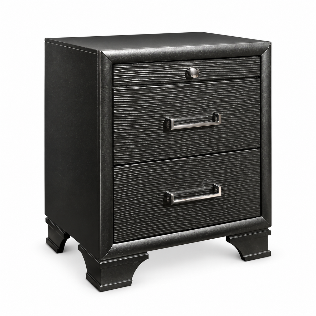 Ava / Jordyn Grey Collection 3-Drawer Nightstand