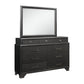 Jordyn Grey dresser and mirror on a clean white background