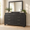 Jordyn Grey dresser and mirror in a bedroom lifestyle setting