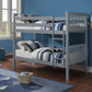 Mission-Style Convertible Bunk Bed – Single-over-Single or Single-over-Double - Grey Single/Single Bunk Only