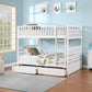 Convertible Bunk Bed with Storage Drawers – Single/Single, Single/Double or Double/Double - White Double/Double Includes 2 St