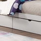 Tall Mission-Style Bunk Bed – Single/Single, Single/Double or Double/Double - White Single/Single With 2 Storage Drawers