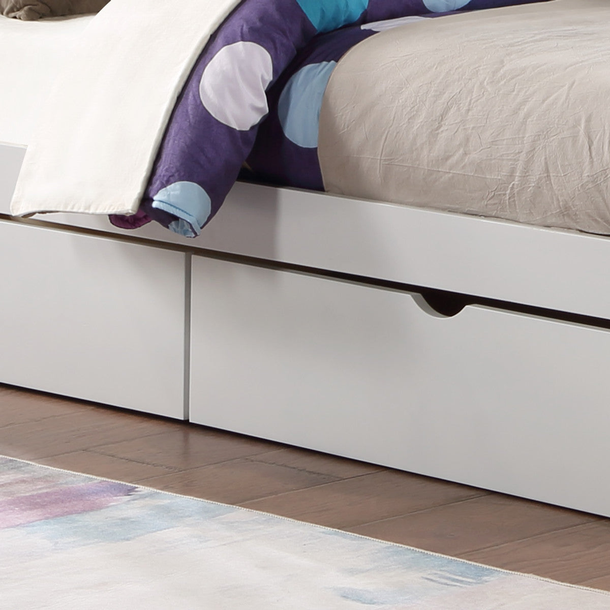 Tall Mission-Style Bunk Bed – Single/Single, Single/Double or Double/Double - White Single/Single With 2 Storage Drawers