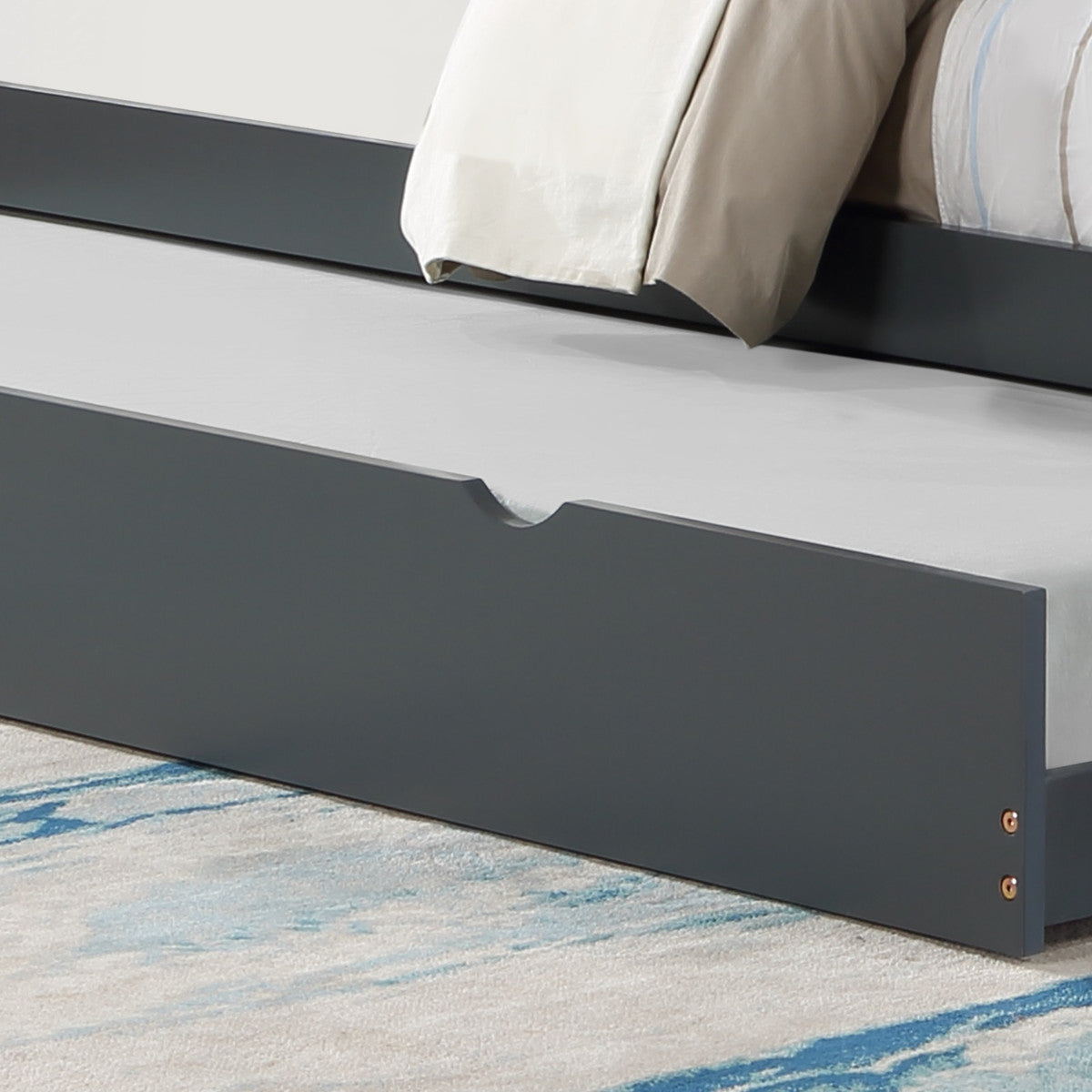 Tall Mission-Style Bunk Bed – Single/Single, Single/Double or Double/Double - Grey Single/Single With Pull-Out Trundle