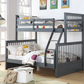 Grey Single/Double Bunk Only — tall Mission-style bunk bed