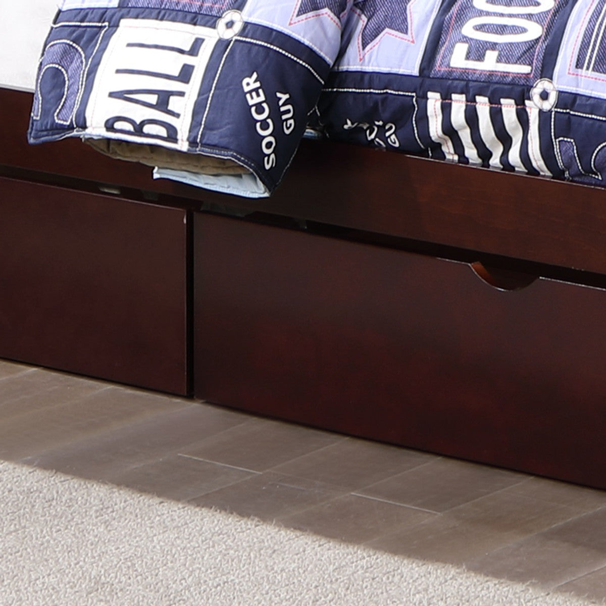 Tall Mission-Style Bunk Bed – Single/Single, Single/Double or Double/Double - Espresso Single/Single With 2 Storage Drawers
