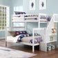 White Single/Double Bunk Only — reversible staircase bunk bed