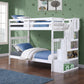 White Single/Single Bunk Only — reversible staircase bunk bed
