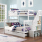 White Single/Double reversible staircase bunk bed with 2 storage drawers