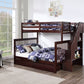Espresso Single/Double reversible staircase bunk bed with 2 storage drawers