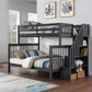 Grey Single/Double Bunk Only — reversible staircase bunk bed