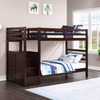 Espresso Single/Single Bunk Only — left-facing staircase bunk bed