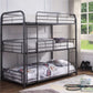 3-Level Steel Bunk Bed – Single-over-Single-over-Single - Grey Single/Single/Single Bunk Only