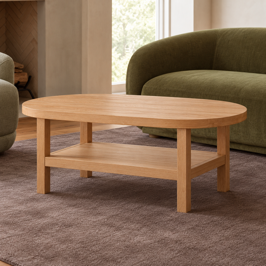 Eero Coffee Table Oak Natural — centred square lifestyle view