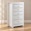 Barcelona Collection High-Gloss White 5-Drawer Jewelry Storage Chest with Mirror